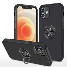 Capa à prova de choque para iPhone 13 12 11 Pro XS Max X XR Ring Holder Magnet Case para iPhone 7 8 6 6s Plus SE 2020 Armor Bumper Cover, preto, para iPhone 13Pro Max