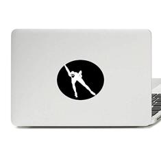 Adesivo de notebook com emblema de vinil preto para patinação no inverno