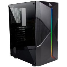 Gabinete Gamer Fortrek Holt, Mid Tower, ATX, RGB, Lateral em Acrílico, USB 3.0, Preto