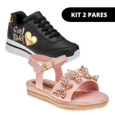 Kit 2 Sapatilha e Tênis Infantil Sapato Feminino Menina Escolar-Feminino