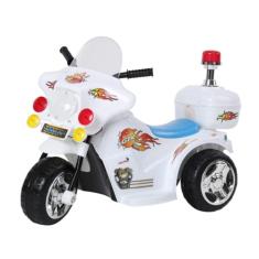 Mini Moto Elétrica Infantil Polícia Branca, Importway