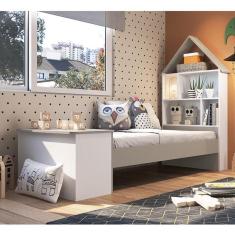 Cama Quarto Infantil Baú E Estante Children`s House - Branco
