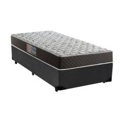 Cama Box Solteiro Colchão Mola Bonnel Belos Sonhos + Box Sintético 60x88x188 Preto
