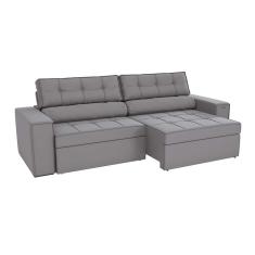 sofá 4 lugares retrátil e reclinável lanus veludo titânio 270 cm