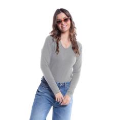 Blusa Feminina Manga Longa Gola V