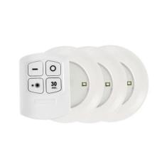 Kit 3 Luminárias Com Controle Remoto Led Spot Sem Fio