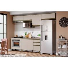 Kit de Cozinha Completa 8 Peças Connect (5Aéreos+2Balcões+1Complemento) C6P11 Duna/Cristal - Henn