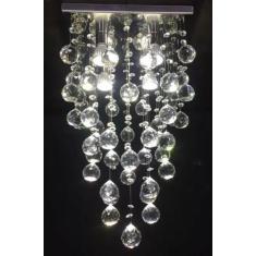 Lustre de cristal para sala,quarto com 40 cm de altura,base inox espel