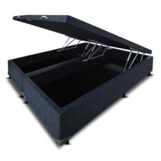 Cama Box Bau Super King Suede(1.93X2.03) - GENKI KENKO, PRETO