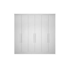 Guarda Roupa Casal Rizon C 6 Portas de Bater 8 Gavetas MDF Branco Móveis Novo Horizonte