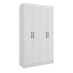 Guarda Roupa Solteiro CR35216 4 Portas de Bater 0 Gavetas MDP Branco