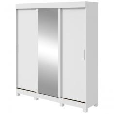 Guarda Roupa Saion 3 Portas 1 Porta Glass 3 Gavetas Branco Móveis Lopas