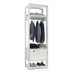 Guarda Roupa Closet Modulado Titan 1 Porta MDP Branco Móveis Leão