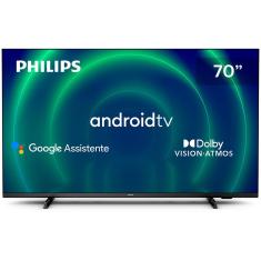 Smart TV 70" UHD 4K Philips 70PUG7406, Android TV, HDR10+, Dolby Vision, Dolby Atmos, Design Borderless e Bluetooth