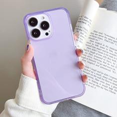 Capa de telefone transparente Candy Color para iPhone 14 13 12 11 Pro Max XR XS X 8 7 Plus SE 3 Mini capa traseira à prova de choque de silicone macio, roxo, para iPhone13 Mini