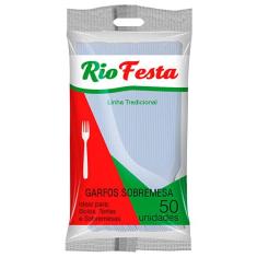 Garfo Sobremesa Branco 50und Rioplastic
