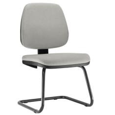 Cadeira Para Escritório Job L02 Fixa Linho Cinza