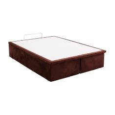 Base Baú Camurça Marrom Casal (138x188x39) - Ortobom