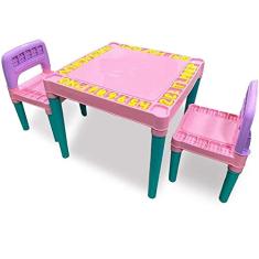 Mesa e cadeira Infantil Rosa Tritec
