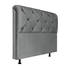 Cabeceira Solteiro 90cm Barbara Suede Cinza Id Suede Cinza