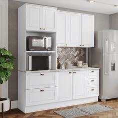 Cozinha Compacta Americana 7 Portas 5 Gavetas 100% Mdf Branco -  Henn