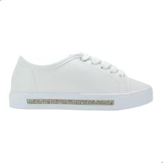 Tênis Molekinha Napa Sardenha Neo Branco Strass