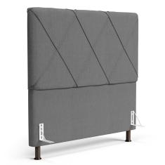 Cabeceira Cama Box Casal Queen Size Mel 160cm Com Frame Linho Cinza - Desk Design