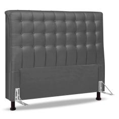 Cabeceira Cama Box Casal Queen Size Ciara 160cm Botonê Com Frame Linho Cinza - Abmaza