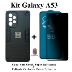 Kit 2 em 1 Capa Anti Shock Resistente + Película Fosca Privativa para 