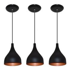 Kit 03 Lustres Pendente Colorido - Balcao Cozinha Americana - LUSTRES 