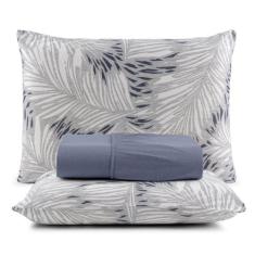 Lençol Queen 3 Peças 100% Algodão com Elástico e Fronha - ENTROU COMPR