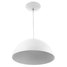 Lustre Pendente Meia Lua 30cm De Alumínio Soquete E-27 Branc - MARRYLU