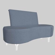 Sofá 2 Lugares Feijão Organico Pes Metal Cromados 140cm Grafitte