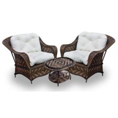 Conjunto de Poltronas Fibra Sintética Naja - 2 Poltronas + 1 Mesa Cent