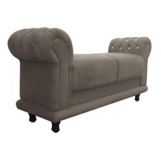 Recamier Barcelona Suede com Strass Marrom Rato - DROSSI