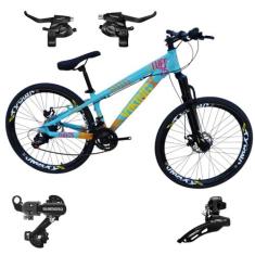 Bicicleta Vikingx Tuff 25 Aro 26 Aluminio 24v Cambios Shimano Freio Di
