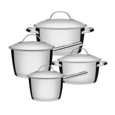 Jogo De Panelas 4 Peças Inox Fundo Triplo Allegra Tramontina