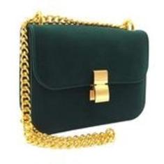 Bolsa Feminina Transversal de Veludo com Alça de Corrente - Kingleen