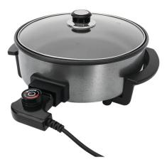 Panela Multifuncional Elétrica Redonda 30cm Grill Antiaderente Portáti