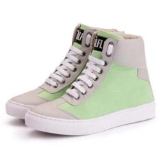 Tênis Feminino Cano Médio Treino Academia Lona Leve Macio-Feminino