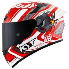 Capacete KYT TT Course Super Mario Branco e Vermelho