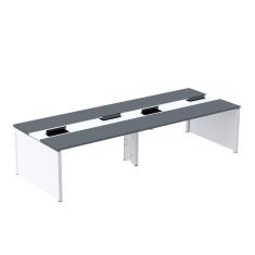 Mesa de Plataforma Dupla para 4 Pessoas Corporativa 160x140/4p Grafito/Branco