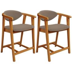 Kit 02 Banquetas Baixa Cozinha Sala de Jantar Bancada Cecília L02 Bouc