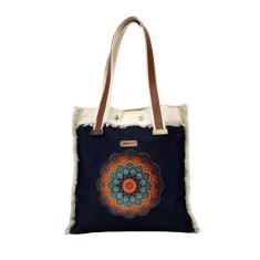 Bolsa Jeans Com Aplique Mandala - Brinko