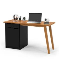 Escrivaninha 1 Porta 1 Gaveta Preto/Cumaru Prism Patrimar