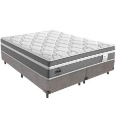 Cama Box Cinza e Colchão Berlim Molas Ensacadas Queen Probel