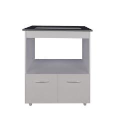 Balcão Cooktop Elisa 4 Bocas 2 Portas Branco Moblis