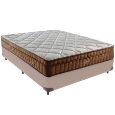 Cama Box Bege e Colchão Anjos Star Pillow In Casal Anjos