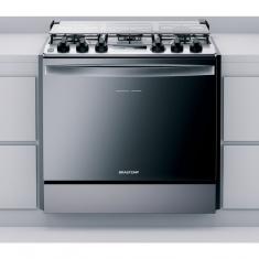 Fogão Brastemp 5 Bocas De Embutir Inox Com Turbo Chama E Touch Timer BYS5PCR Bivolt
