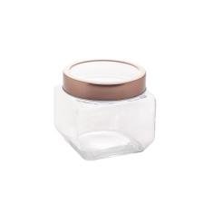 LYOR - Pote de Vidro com Tampa de Metal e Acrílico Gastro Rosé 800ml